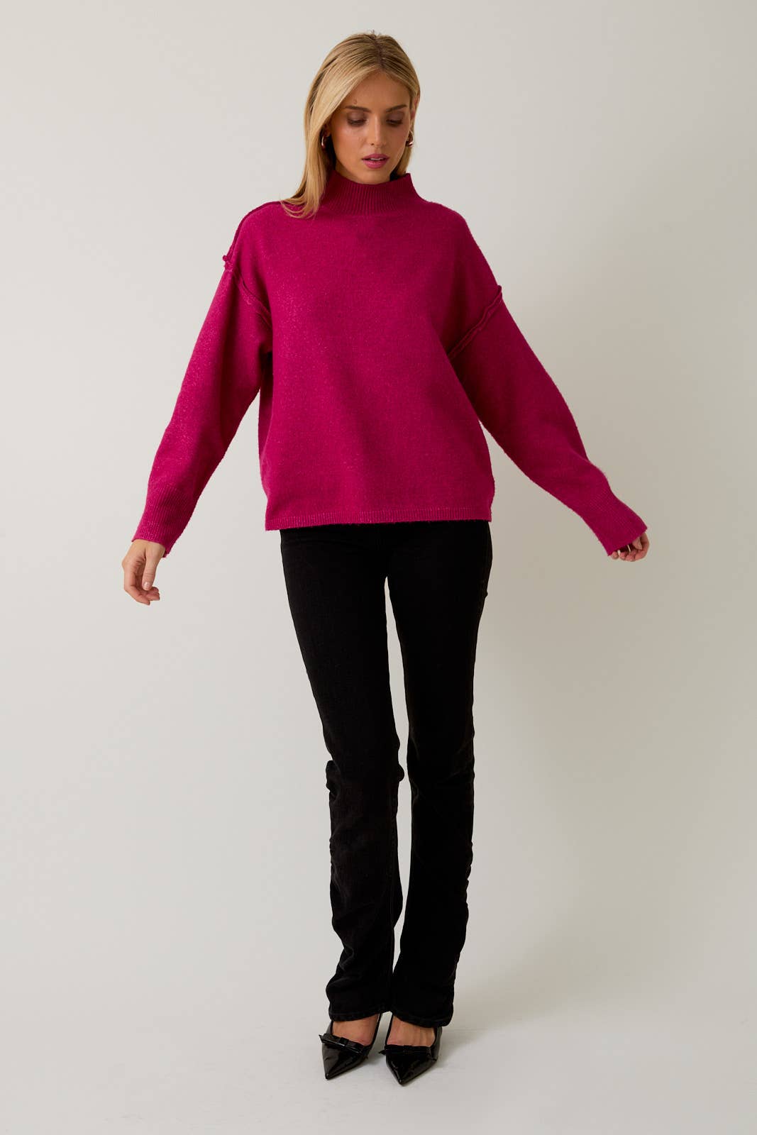 Berry Good Mock Neck Sweater