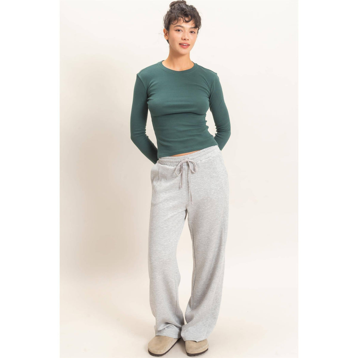 Crew Neck Long Sleeve Top