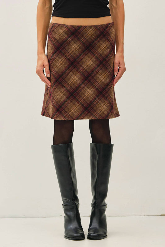 Vivian Wooly Plaid Skirt