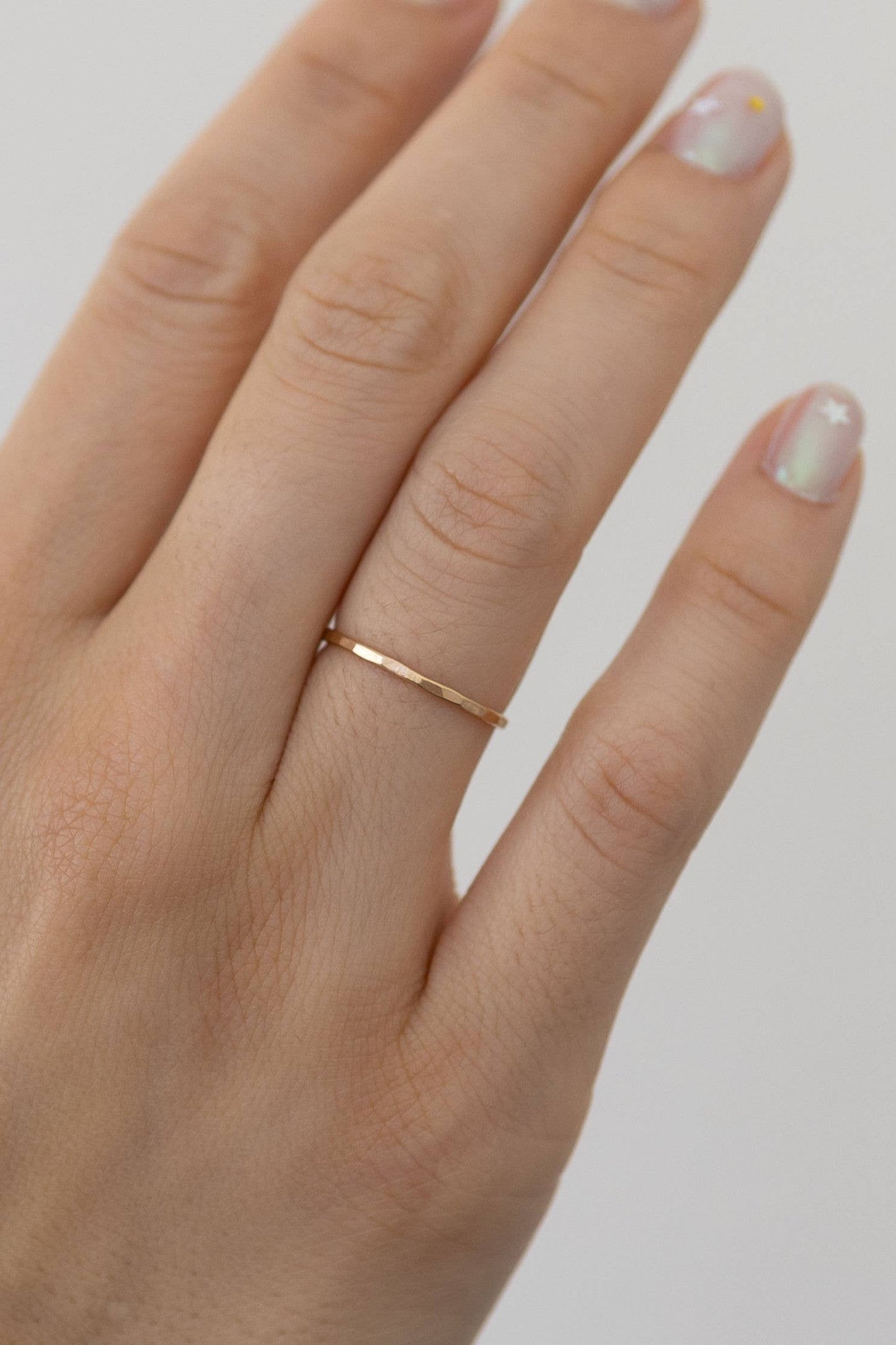 Hammered Stacking Ring in Gold Filled