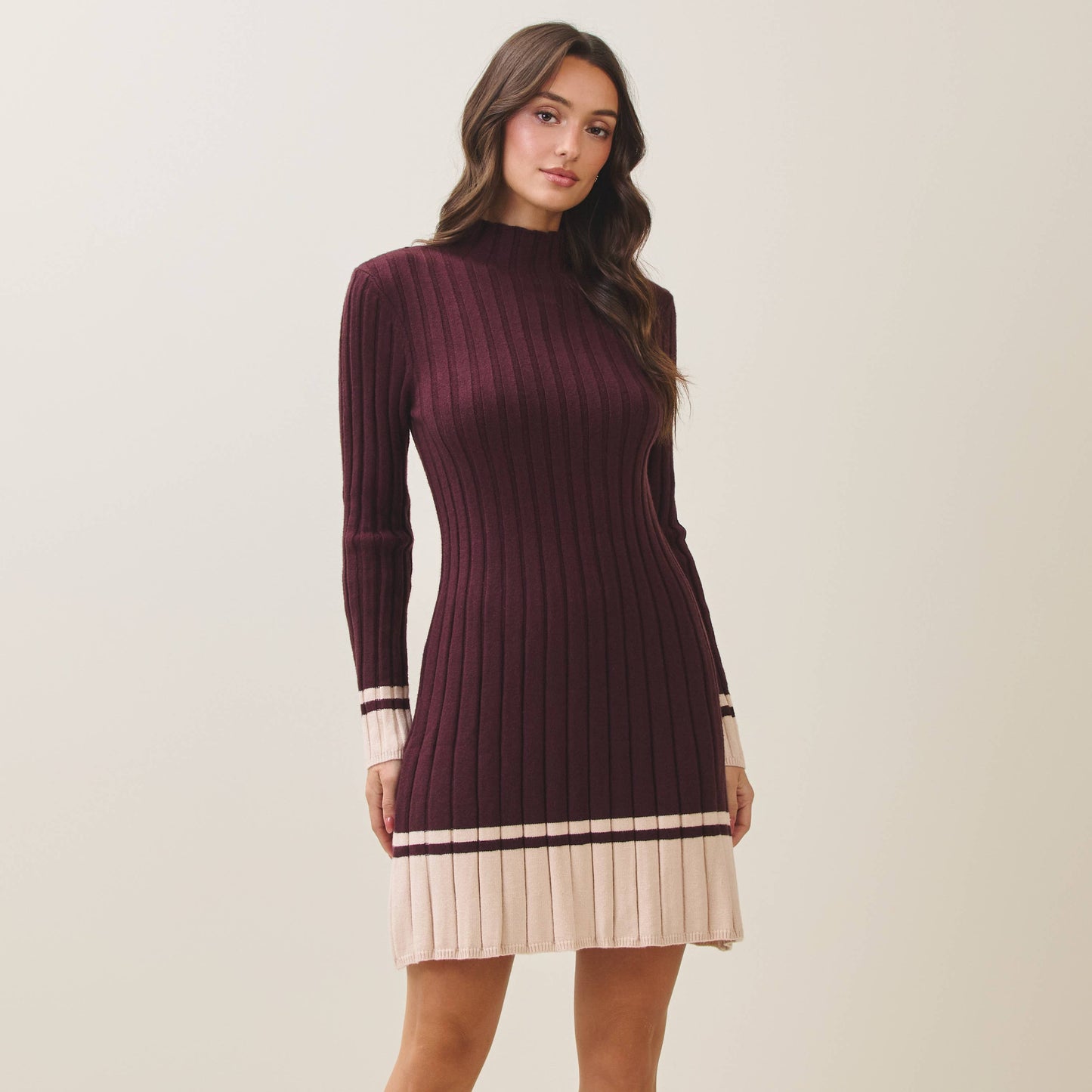 Two Tone Sweater Dress