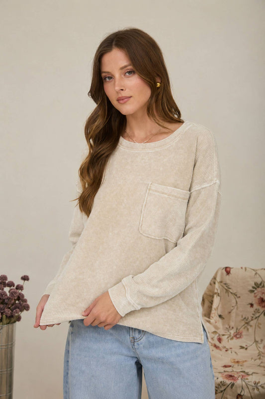 Washed Ribbed Knit