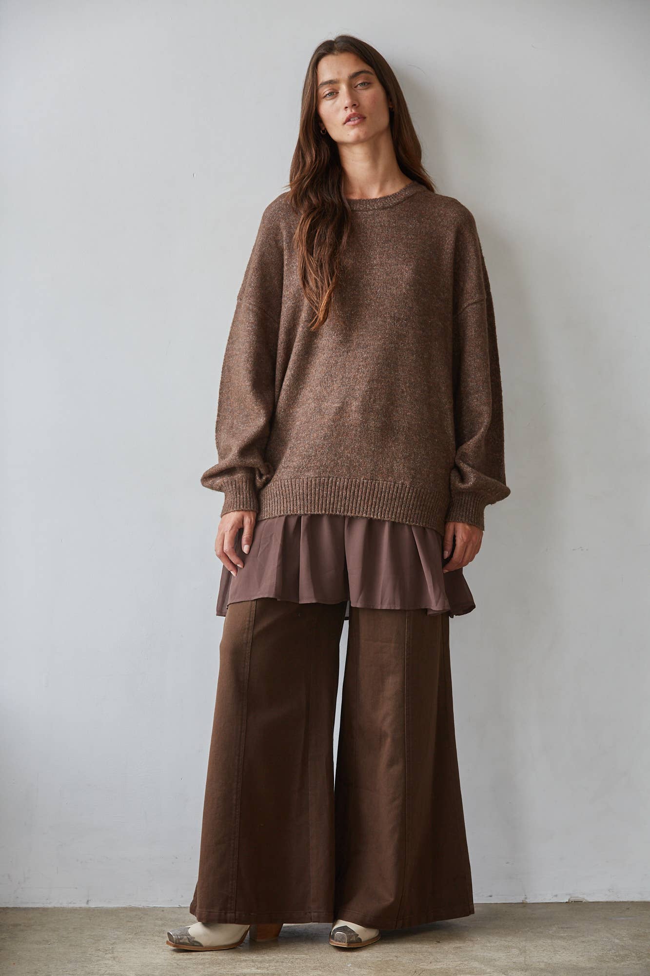 Knit Sweater Midi Twofer Dress