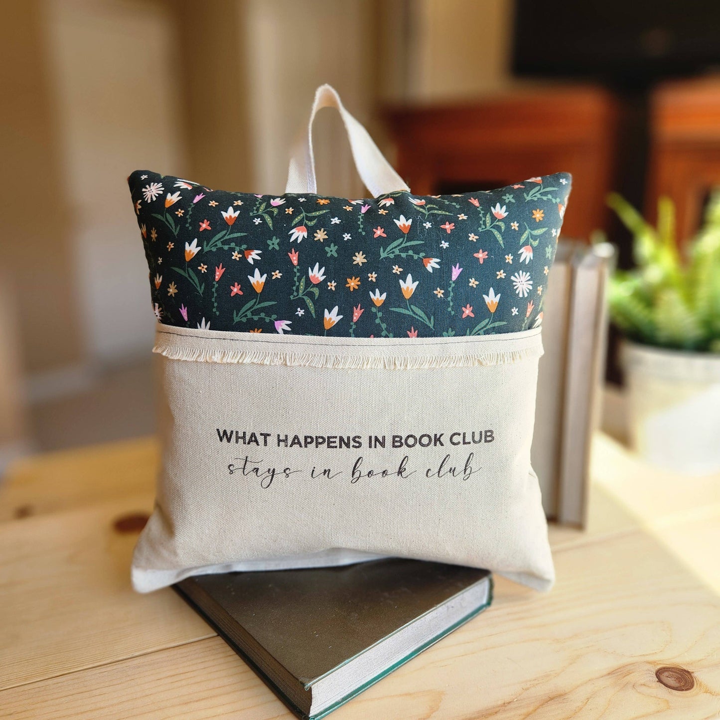 What Happens at Book Club..., Reading Pillow, tiny flowers