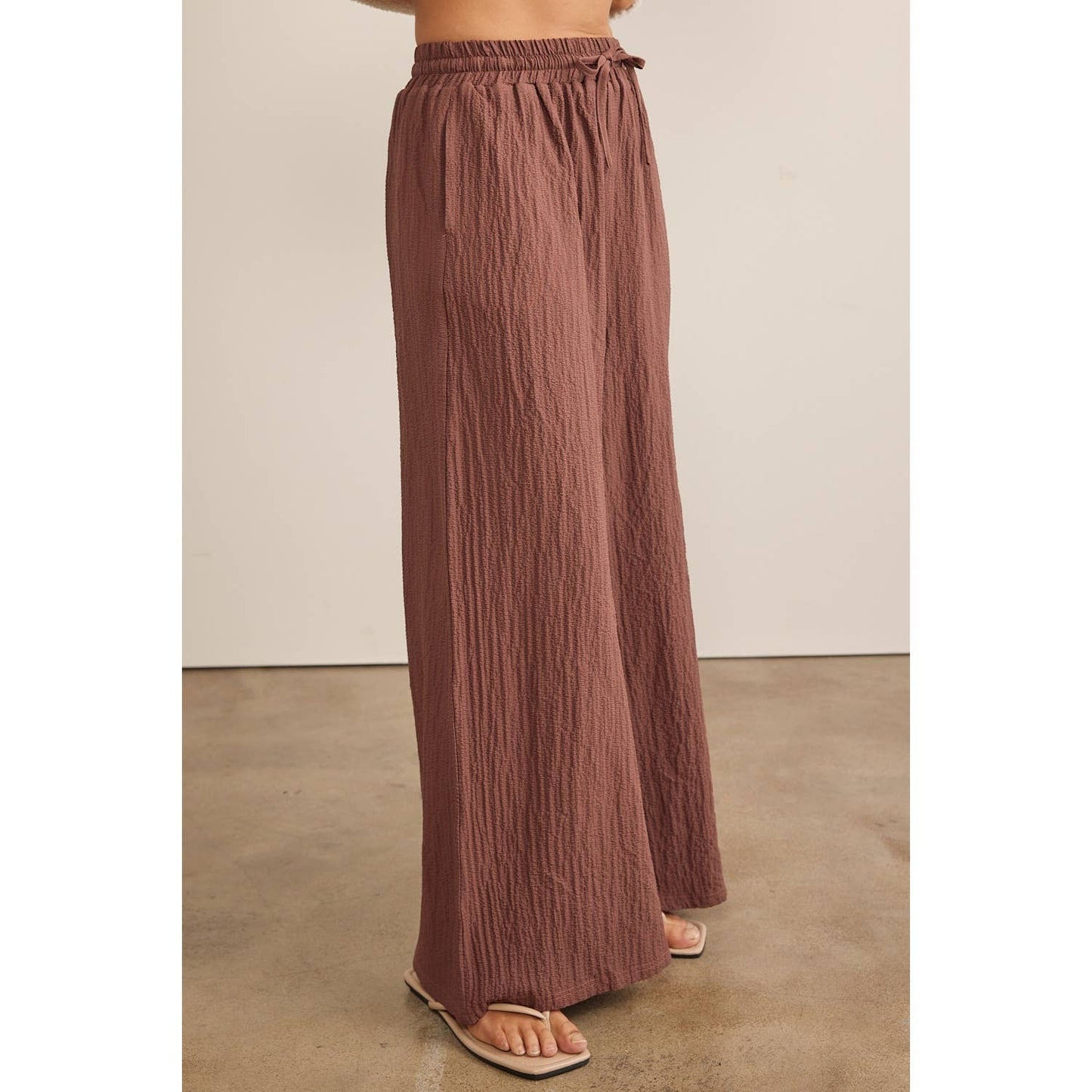 Wonka Chocolate Textured Wide Leg Pants