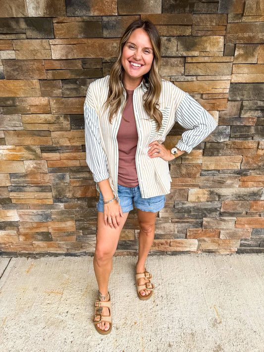 Spring Striped Button Down