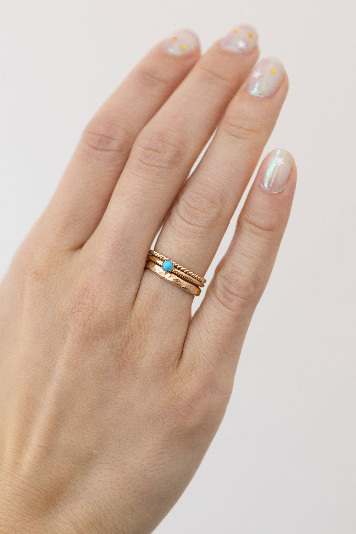Thick Hammered Stacking Ring in Gold Filled