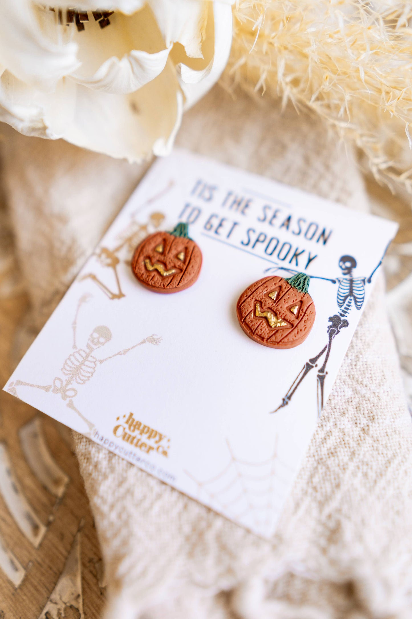 Fun Cute Halloween Stud Earrings | Jack o'lantern Studs