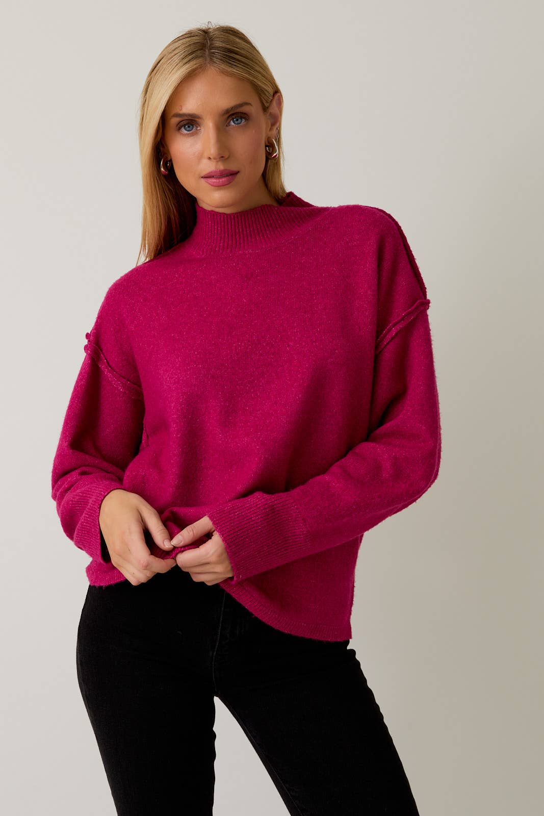 Berry Good Mock Neck Sweater