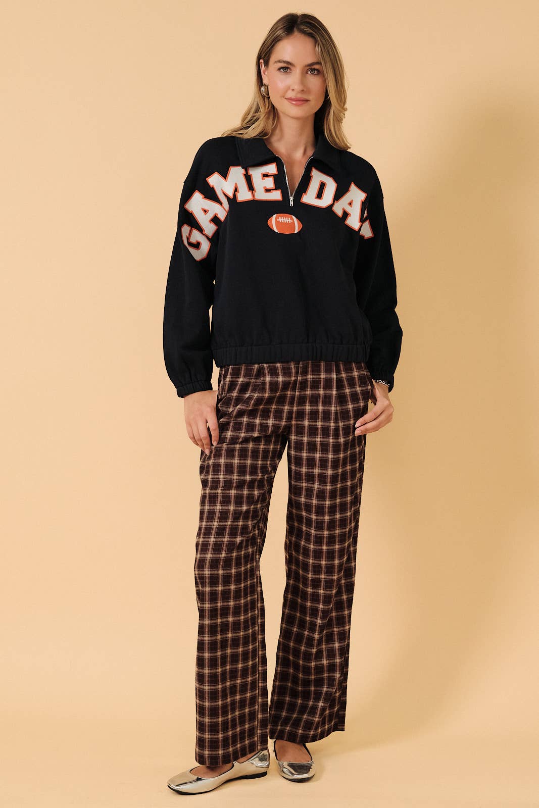 GAME DAY Half Zip Up Sweatshirt