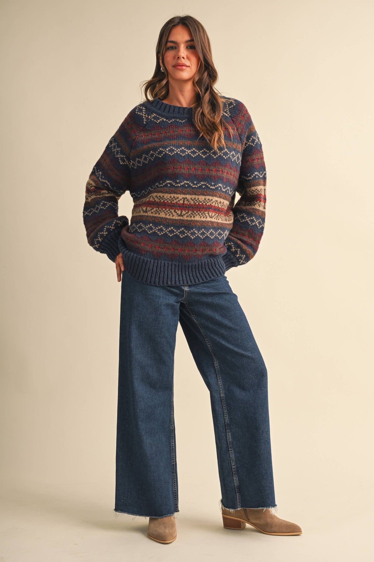 Fair Isle Thick Knit Sweater