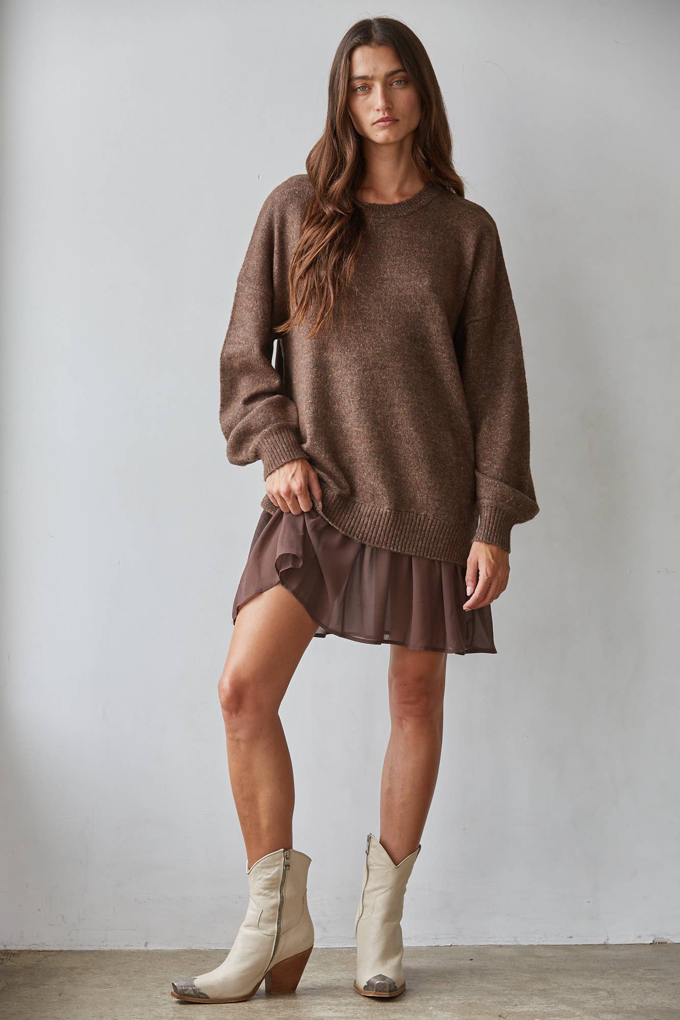 Knit Sweater Midi Twofer Dress