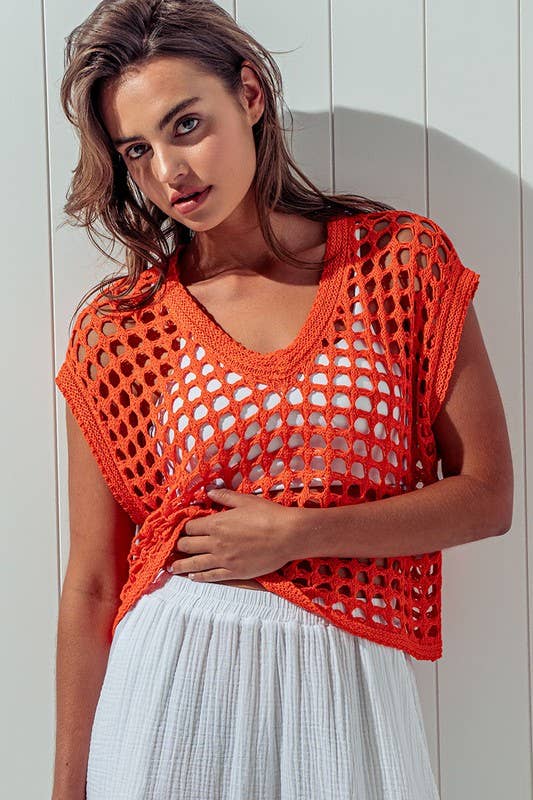 Orange Crush Crochet Knit