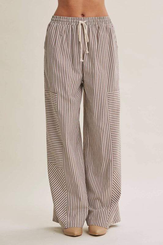 Coffee Before Noon Mixed Striped Pants