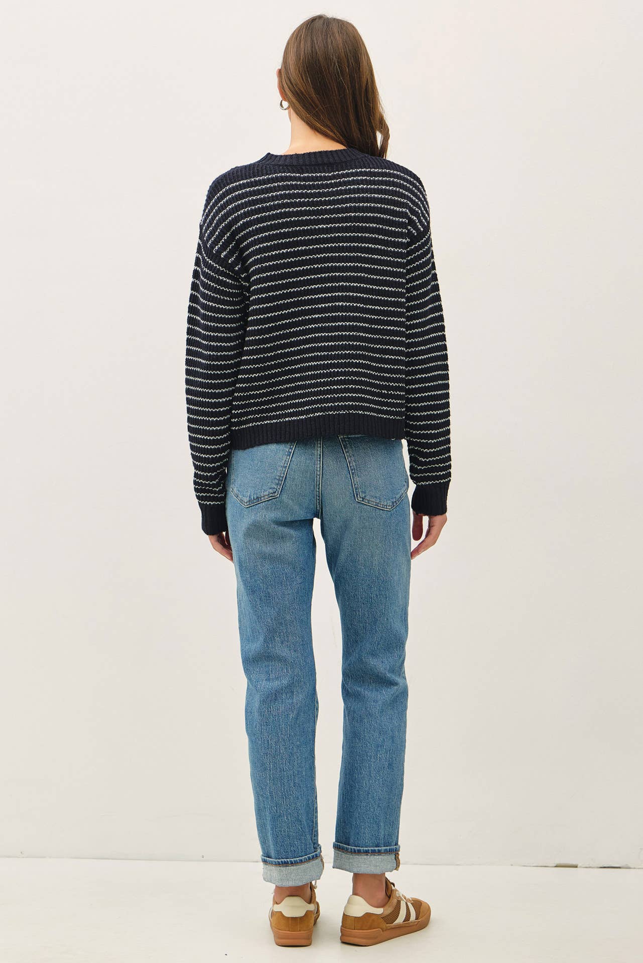 Striped Waffle Knit Sweater