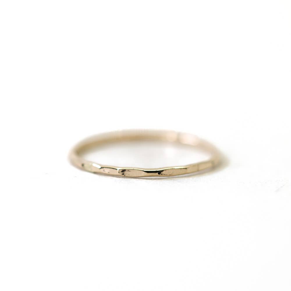 Hammered Stacking Ring in Gold Filled