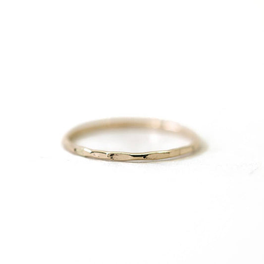 Hammered Stacking Ring in Gold Filled