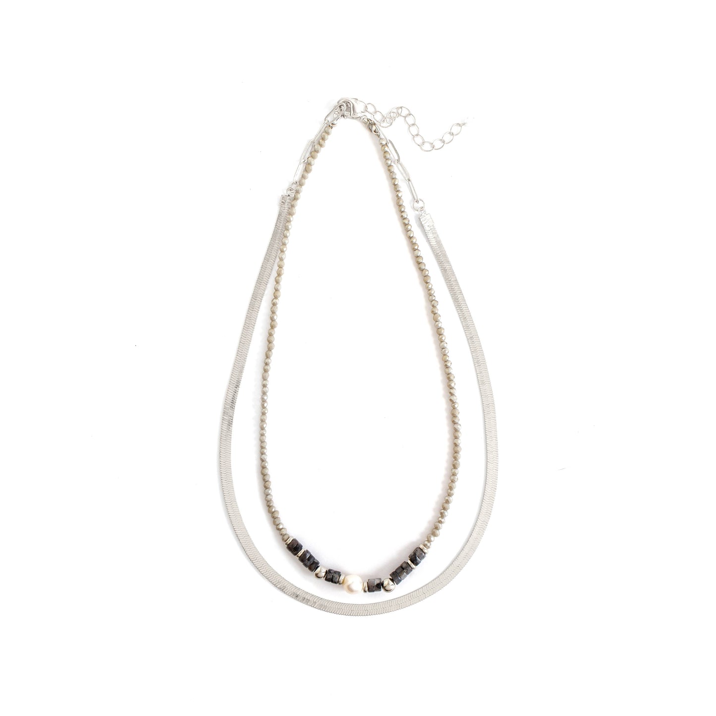 Double Layer Necklace-Silver