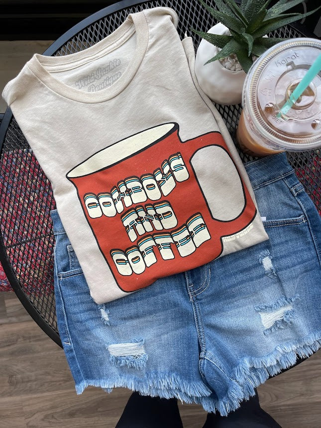 Cowboys and Coffee Cup Tee